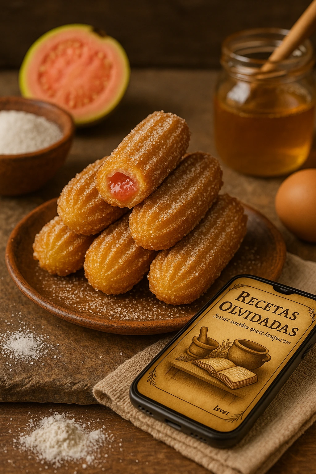 Churros fritos caseros